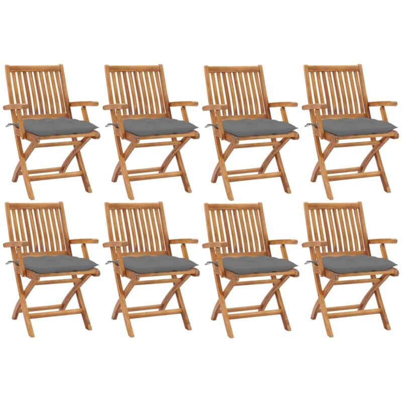 Sillas de jardín plegables 8 uds madera maciza teca con cojines - Marrón - Vidaxl
Sillas de jardín plegables 8 uds madera maciza teca con cojines - Marrón - Vidaxl