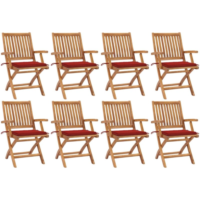 Sillas de jardín plegables 8 uds madera maciza teca con cojines - Marrón - Vidaxl
Sillas de jardín plegables 8 uds madera maciza teca con cojines - Marrón - Vidaxl