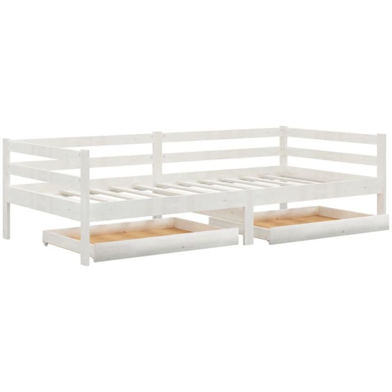 Sofá cama con cajones madera de pino maciza blanco 90x200 cm - Blanco - Vidaxl
Sofá cama con cajones madera de pino maciza blanco 90x200 cm - Blanco - Vidaxl