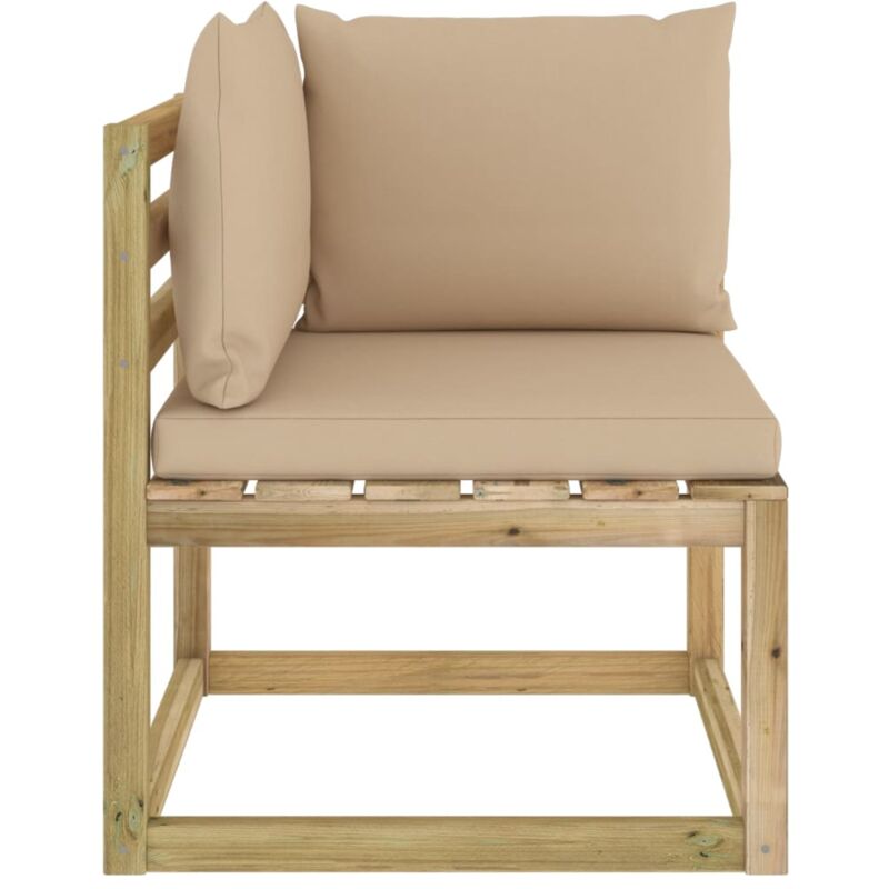 vidaXL Sofá de esquina de jardín con cojines madera impregnada verde - Amarillo
vidaXL Sofá de esquina de jardín con cojines madera impregnada verde - Amarillo