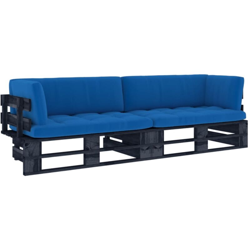 Vidaxl - Sofá de palets 2 plazas cojines negro madera pino impregnada - Negro
Vidaxl - Sofá de palets 2 plazas cojines negro madera pino impregnada - Negro
