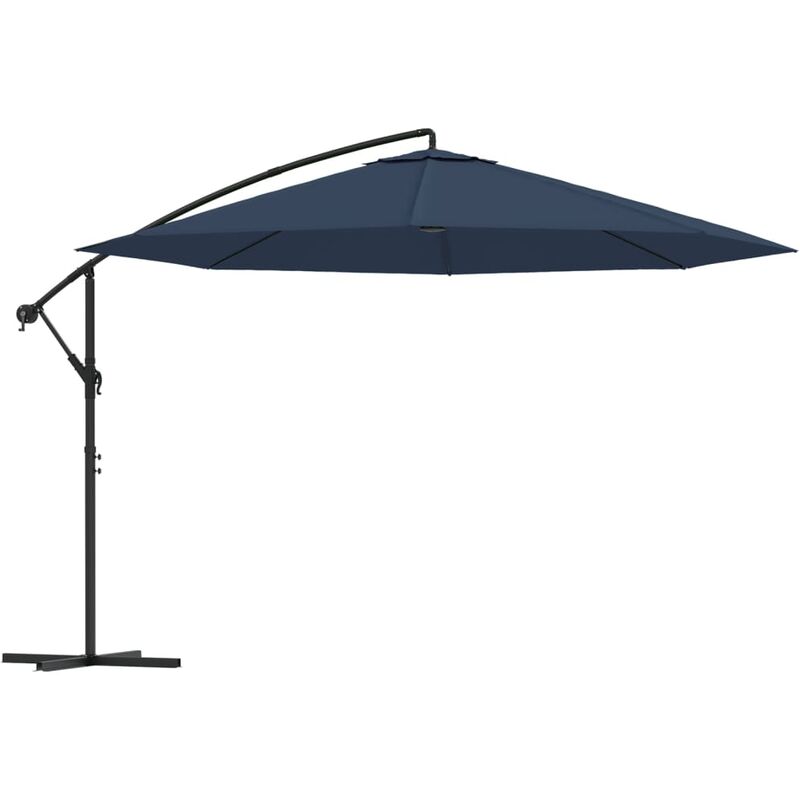 vidaXL Sombrilla Voladiza 3,5 m Azul - Azul