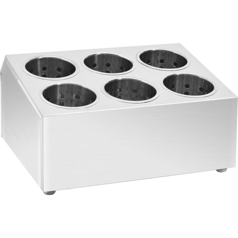 vidaXL Soporte para cubiertos 6 rejillas acero inoxidable cuadrado - Plateado 
vidaXL Soporte para cubiertos 6 rejillas acero inoxidable cuadrado - Plateado