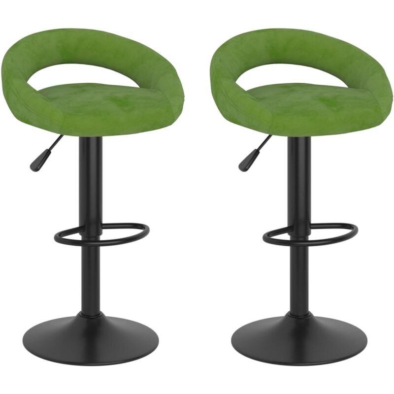 vidaXL Taburetes de cocina de terciopelo verde claro 2 uds - Verde