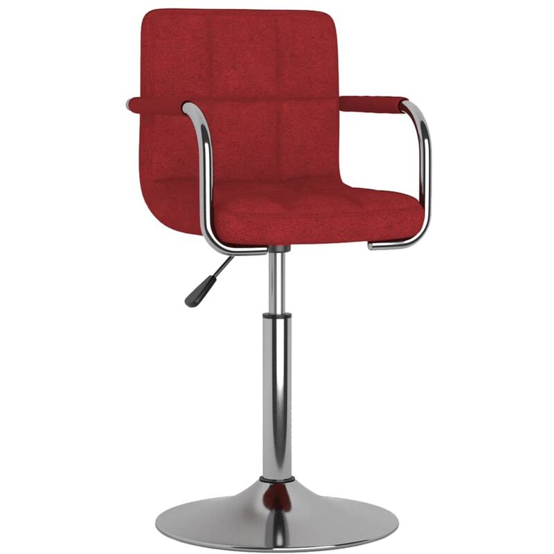 vidaXL Taburete de cocina de tela rojo tinto - Rojo