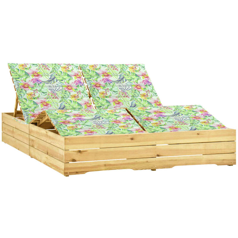 vidaXL Tumbona doble y cojines estampado hojas madera pino impregnada - Multicolor
vidaXL Tumbona doble y cojines estampado hojas madera pino impregnada - Multicolor