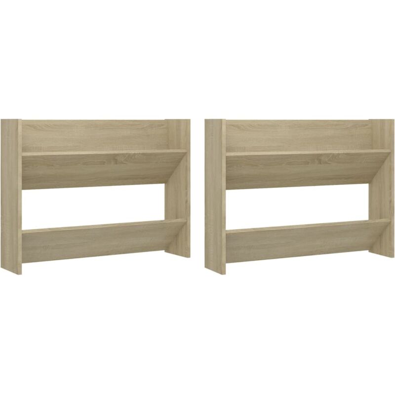 vidaXL Zapatero pared 2 uds color roble Sonoma aglomerado 80x18x60cm - Marrón
vidaXL Zapatero pared 2 uds color roble Sonoma aglomerado 80x18x60cm - Marrón