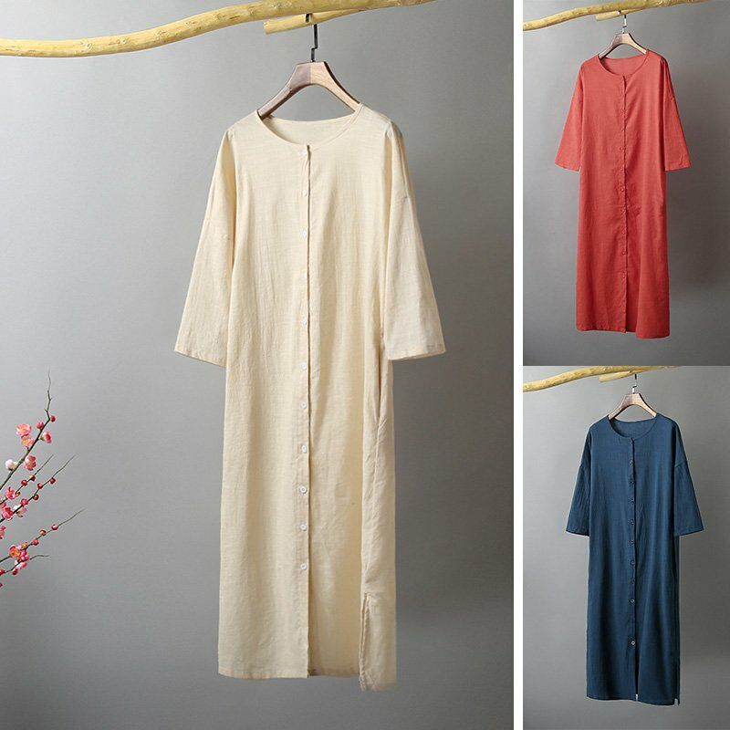 Vintage mujer camisa larga suelta mangas 3/4 bolsillos con botones camisa casual vestido chaqueta de punto,Beige, XL
Vintage mujer camisa larga suelta mangas 3/4 bolsillos con botones camisa casual vestido chaqueta de punto,Beige, XL