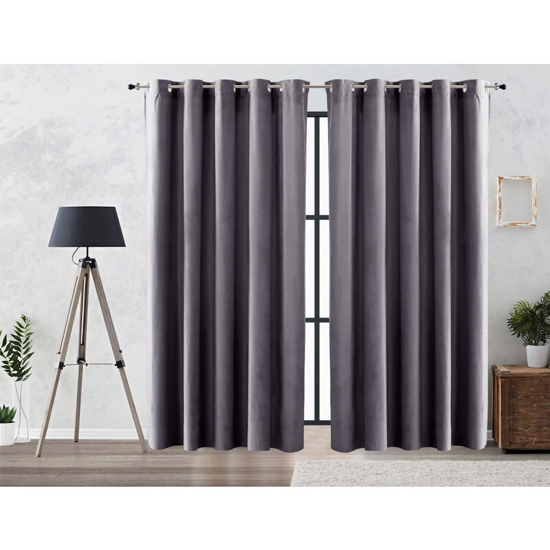 Cortina Efecto Terciopelo Oscurante Lisa Anillas 140x260 cm Gris Marengo - Vipalia
Cortina Efecto Terciopelo Oscurante Lisa Anillas 140x260 cm Gris Marengo - Vipalia