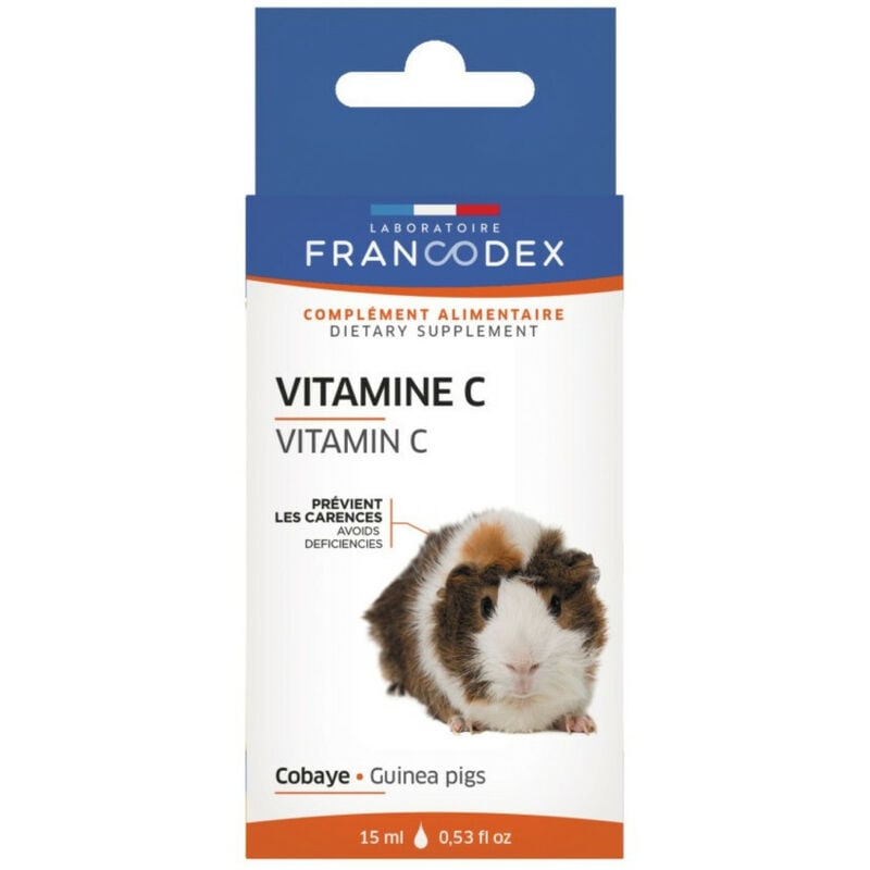 Vitamina C para Cobayes, frasco de 15 ml.
Vitamina C para Cobayes, frasco de 15 ml.