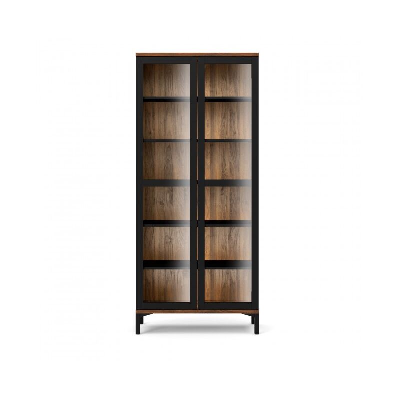 Caesaroo - Vitrina salón 203 cm Negro mate y nogal con dos puertas y cinco estantes | Negro y nogal
Caesaroo - Vitrina salón 203 cm Negro mate y nogal con dos puertas y cinco estantes | Negro y nogal
