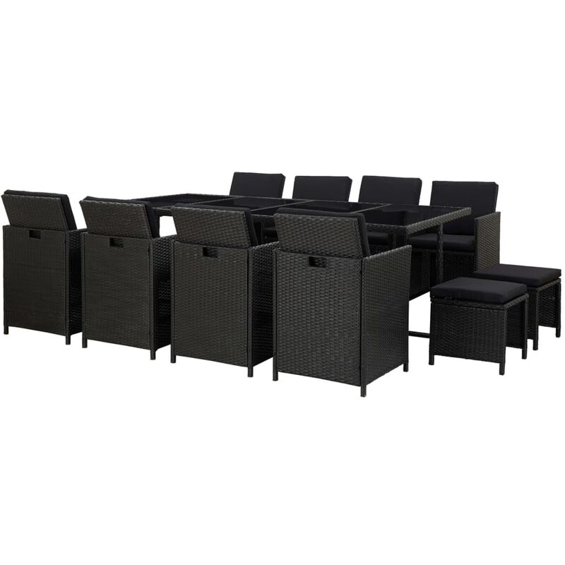 Set Comedor de Jardín y Cojines Ratán Sintético Negro 13 Piezas - Negro - Vidaxl
Set Comedor de Jardín y Cojines Ratán Sintético Negro 13 Piezas - Negro - Vidaxl