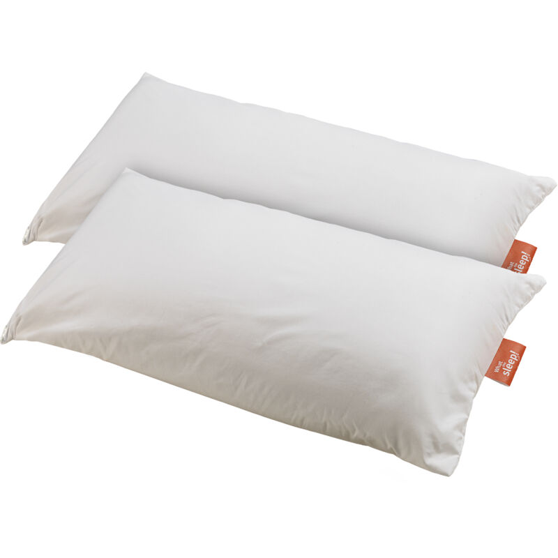 What The Sleep I Pack 2 Almohadas sostenibles Fibra 90 cm I Firmeza Media-Alta, Alta transpirabilidad I Tejido y Fibra de Origen Reciclado I