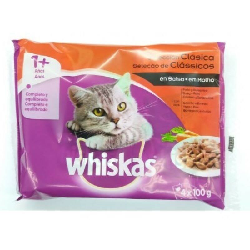alimento húmedo SELECCIÓN CLÁSICA para gatos a partir de 1 año, 4 x 100 gr - Whiskas
alimento húmedo SELECCIÓN CLÁSICA para gatos a partir de 1 año, 4 x 100 gr - Whiskas