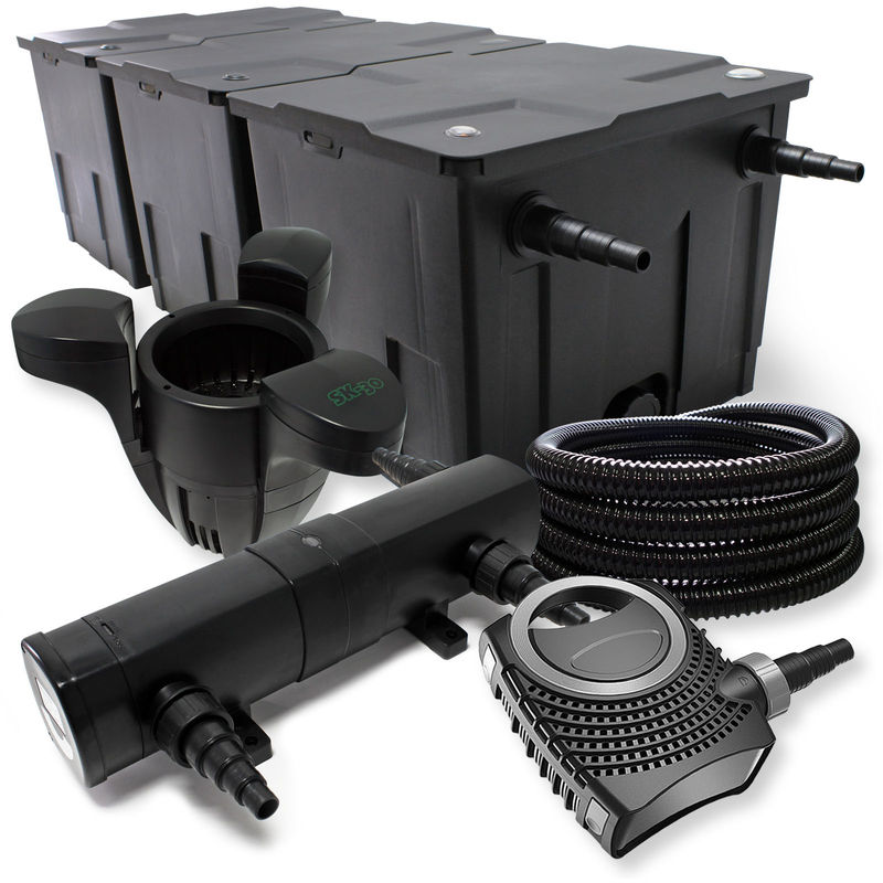 Wiltec Set filtro para estanque hasta 90000l Clarificador UVC con 18W 80W Bomba manguera 25m Skimmer
Wiltec Set filtro para estanque hasta 90000l Clarificador UVC con 18W 80W Bomba manguera 25m Skimmer