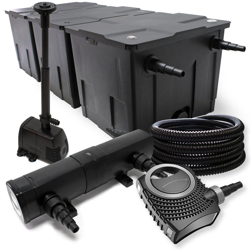 Wiltec Set filtro para estanque hasta 90000l Clarificador UVC con 24W 80W Bomba y Bomba para fuente
Wiltec Set filtro para estanque hasta 90000l Clarificador UVC con 24W 80W Bomba y Bomba para fuente
