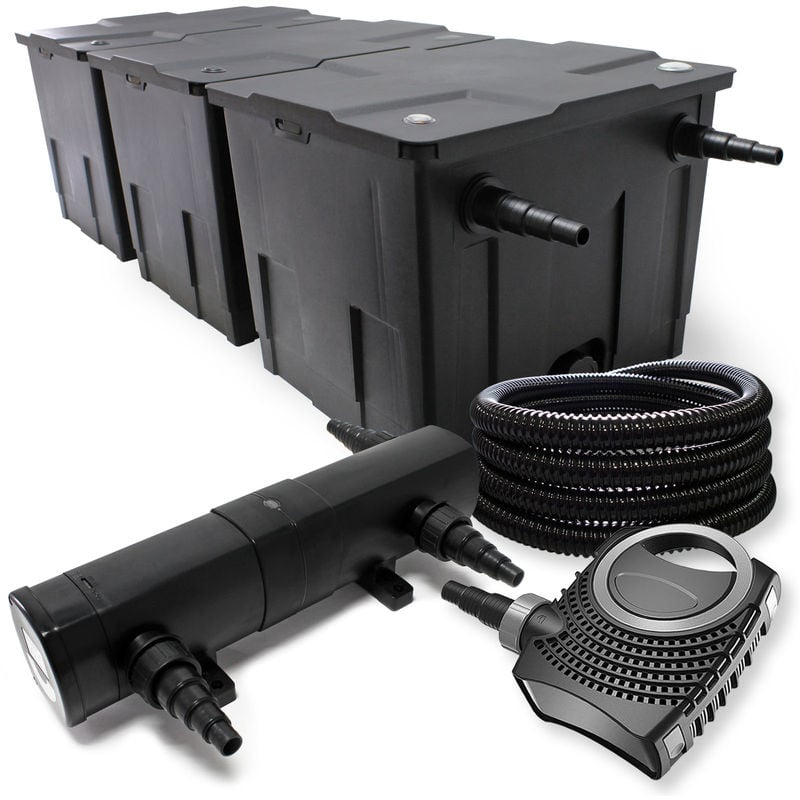 Wiltec Set filtro para estanque hasta 90000l Clarificador UVC con 24W 80W Bomba y manguera de 25m
Wiltec Set filtro para estanque hasta 90000l Clarificador UVC con 24W 80W Bomba y manguera de 25m
