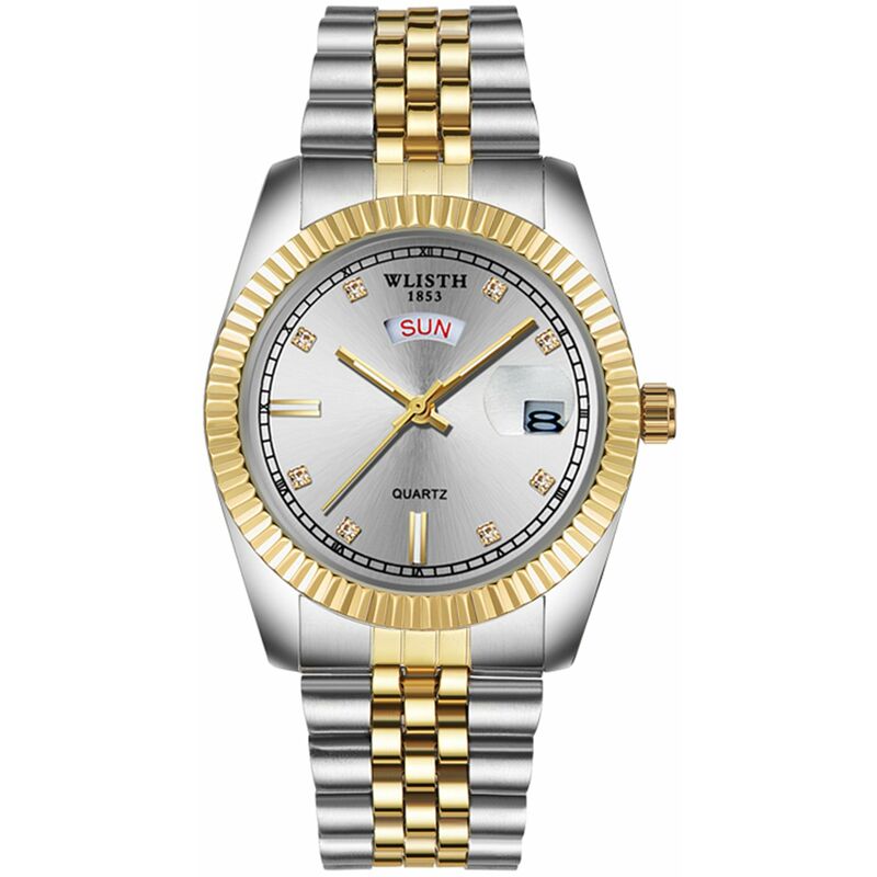 WLISTH S525 Reloj de pulsera de negocios clasico para hombre Reloj de cuarzo analogico elegante con correa de acero Reloj de vestir multifuncional
WLISTH S525 Reloj de pulsera de negocios clasico para hombre Reloj de cuarzo analogico elegante con correa de acero Reloj de vestir multifuncional