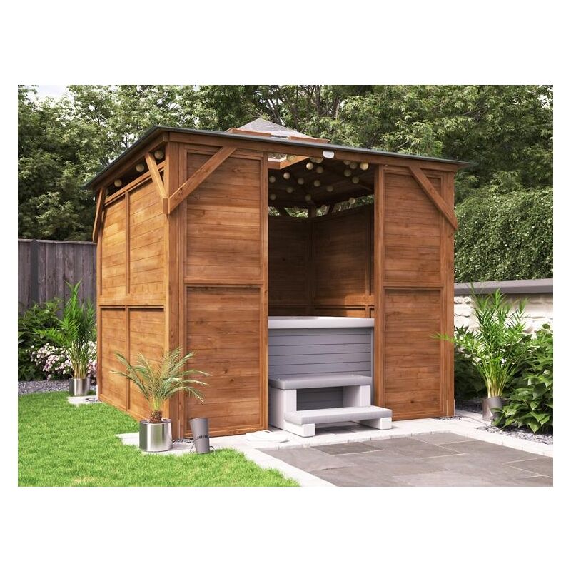 Wooden Gazebo Erin W M X D M Solid Wall Panels And Front Panel