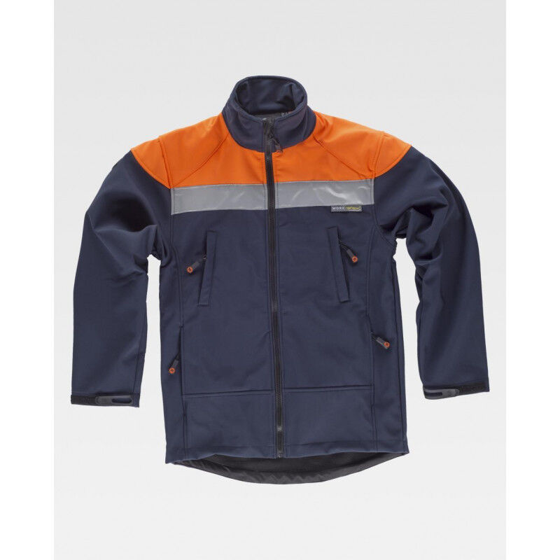 Chaqueta Workshell Fluor con cinta reflectante WORKTEAM S9505 de alta capacidad térmica | L - Marino+Naranja A.V.
Chaqueta Workshell Fluor con cinta reflectante WORKTEAM S9505 de alta capacidad térmica | L - Marino+Naranja A.V.