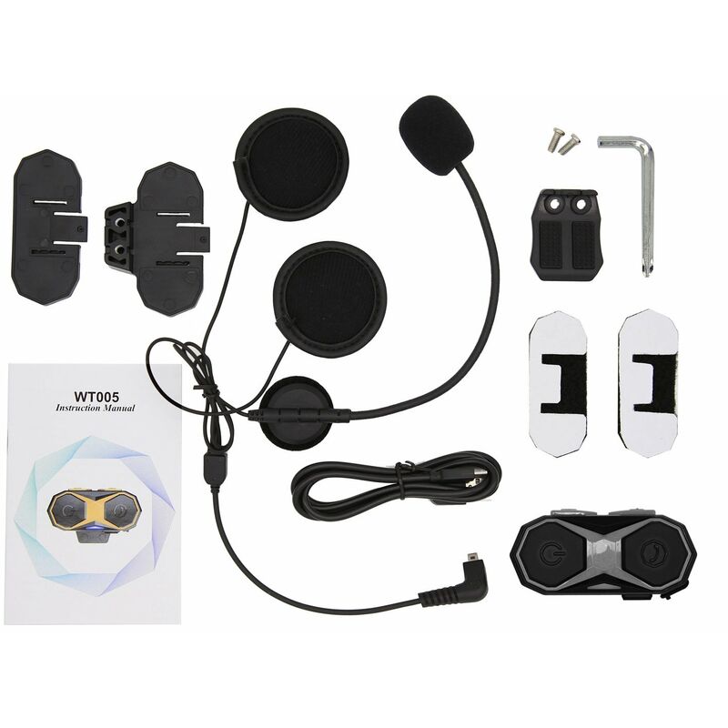 WT005 Intercomunicador Bluetooth para motocicleta Casco Auriculares 1000M Interfono manos libres Impermeable 2 pasajeros Radio FM duplex completo
WT005 Intercomunicador Bluetooth para motocicleta Casco Auriculares 1000M Interfono manos libres Impermeable 2 pasajeros Radio FM duplex completo
