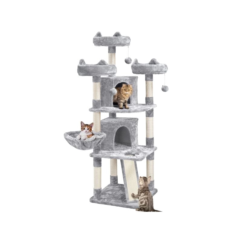 Árbol Grande para Gatos con 3 Plaraforma Torre para 3-5 Gatos Adultos Rascador de Escalada para Mascota 174 cm Gris Claro - Yaheetech
Árbol Grande para Gatos con 3 Plaraforma Torre para 3-5 Gatos Adultos Rascador de Escalada para Mascota 174 cm Gris Claro - Yaheetech