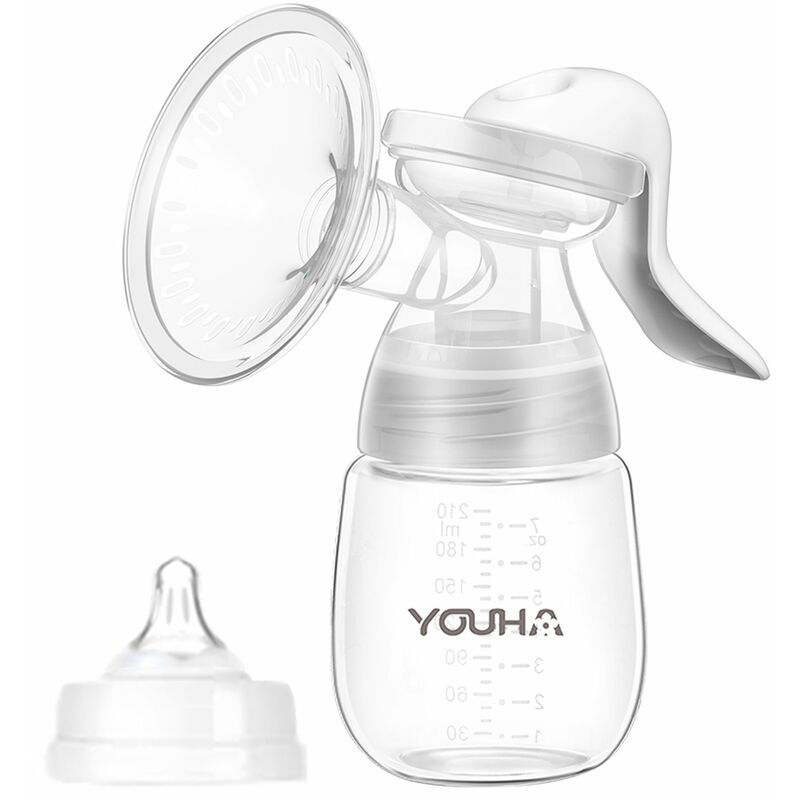 Extractor de leche manual de 7 oz / 210 ml con tapa de biberon y chupete Biberon de boca ancha Material seguro sin BPA Bombeo de leche ligero
Extractor de leche manual de 7 oz / 210 ml con tapa de biberon y chupete Biberon de boca ancha Material seguro sin BPA Bombeo de leche ligero