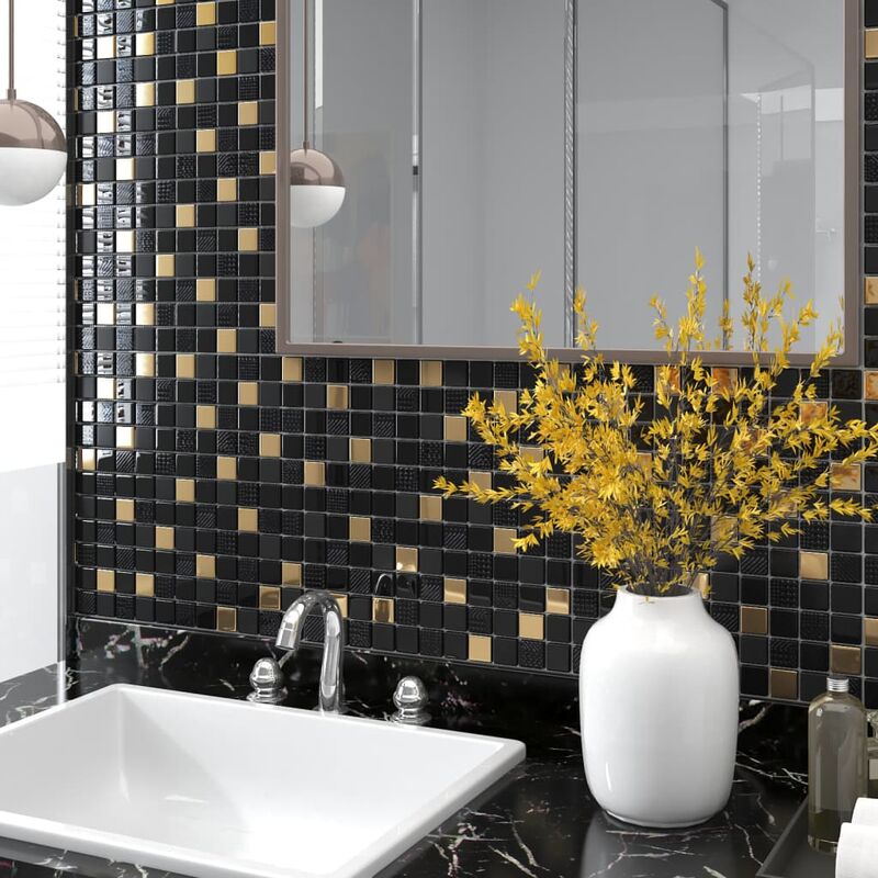 YOUTHUP Azulejo mosaico autoadhesivo 11 uds vidrio negro y oro 30x30 cm - Multicolor
YOUTHUP Azulejo mosaico autoadhesivo 11 uds vidrio negro y oro 30x30 cm - Multicolor