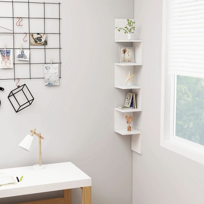 Estante de esquina pared aglomerado blanco brillo 20x20x127,5cm - Blanco - Youthup
Estante de esquina pared aglomerado blanco brillo 20x20x127,5cm - Blanco - Youthup