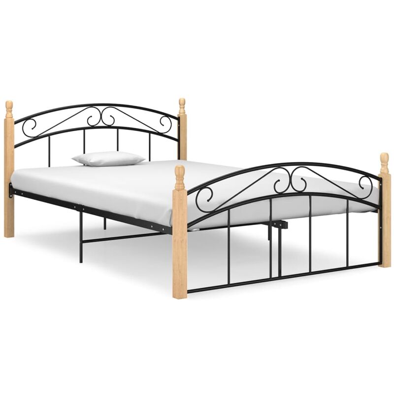 Estructura de cama madera maciza de roble metal negro 140x200 cm - Negro - Youthup
Estructura de cama madera maciza de roble metal negro 140x200 cm - Negro - Youthup