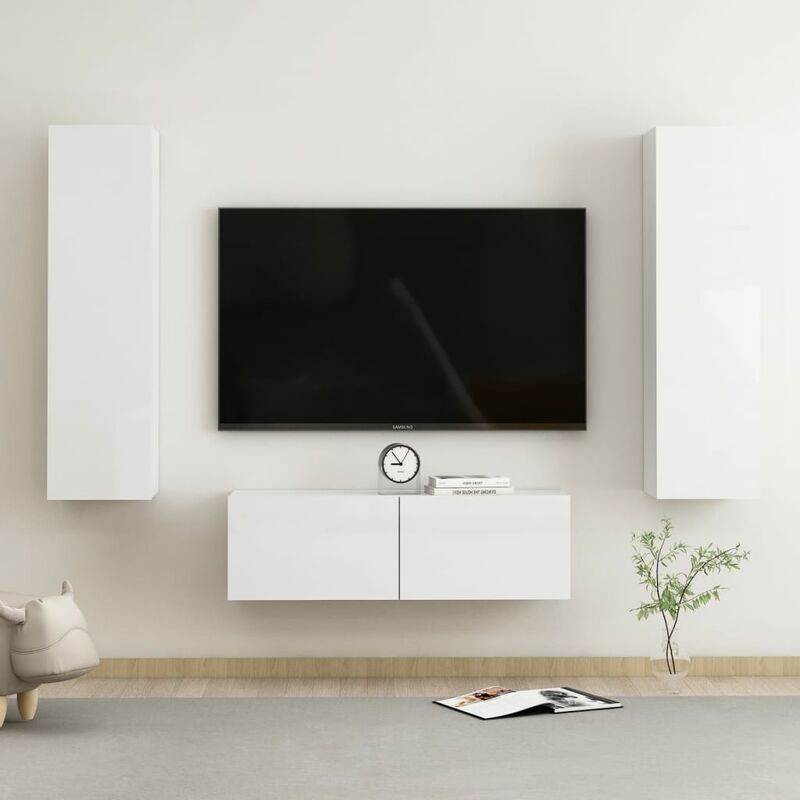 Juego de mueble para TV de 3 piezas aglomerado blanco brillante - Blanco - Youthup
Juego de mueble para TV de 3 piezas aglomerado blanco brillante - Blanco - Youthup