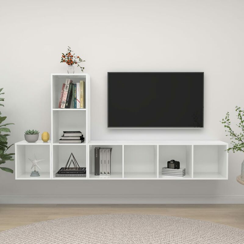 Juego de mueble para TV de 3 piezas aglomerado blanco brillante - Blanco - Youthup
Juego de mueble para TV de 3 piezas aglomerado blanco brillante - Blanco - Youthup