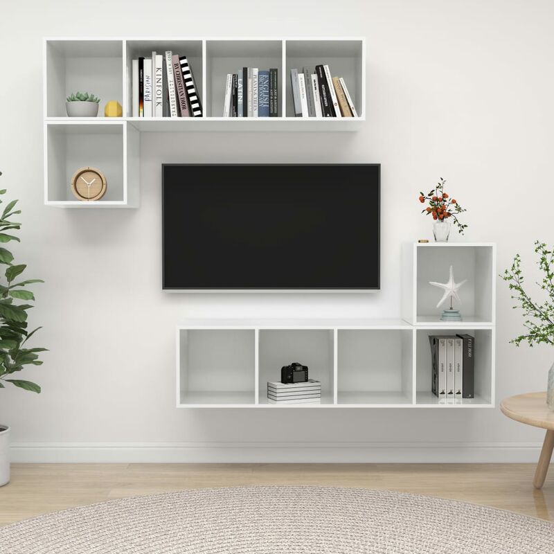 Juego de mueble para TV de 4 piezas aglomerado blanco brillante - Blanco - Youthup
Juego de mueble para TV de 4 piezas aglomerado blanco brillante - Blanco - Youthup