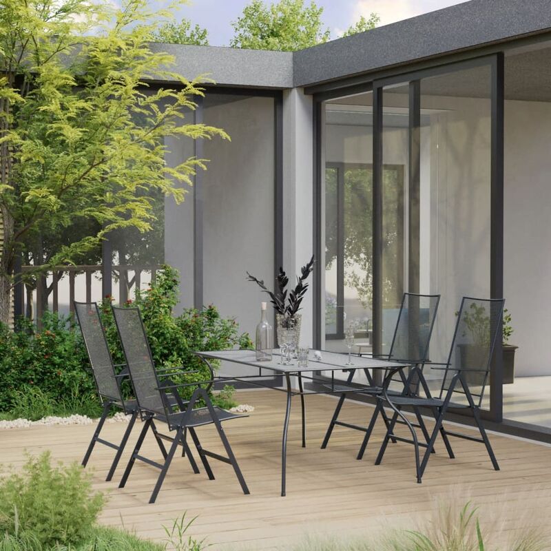 Juego de muebles de comedor de jardín 5 pzas acero antracita - Antracita - Youthup
Juego de muebles de comedor de jardín 5 pzas acero antracita - Antracita - Youthup