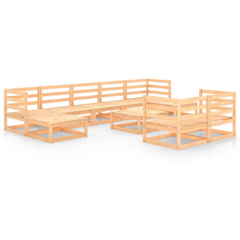 Juego de muebles de jardín 10 pzas y cojines madera pino maciza - Youthup
Juego de muebles de jardín 10 pzas y cojines madera pino maciza - Youthup