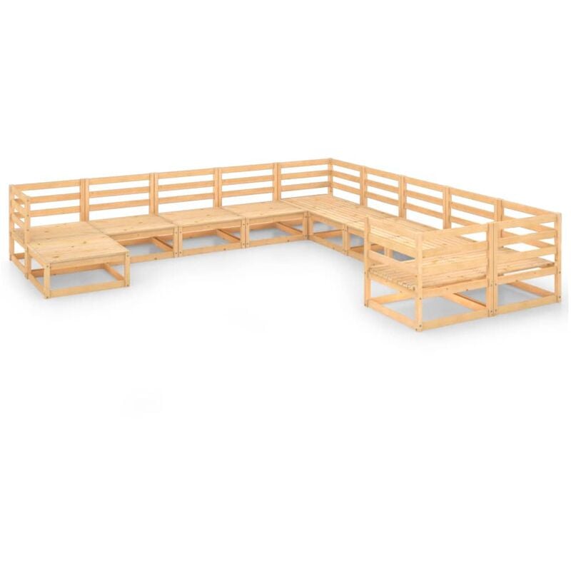 Juego de muebles de jardín 11 pzas y cojines madera pino maciza - Marrón - Youthup
Juego de muebles de jardín 11 pzas y cojines madera pino maciza - Marrón - Youthup