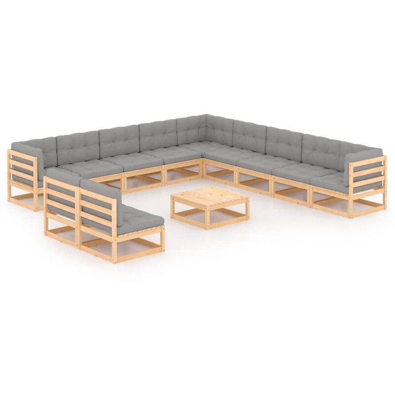 Juego de muebles de jardín 12 pzas y cojines madera maciza pino - Marrón - Youthup
Juego de muebles de jardín 12 pzas y cojines madera maciza pino - Marrón - Youthup