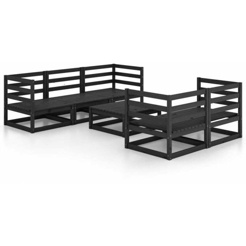Juego de muebles de jardín 6 piezas negro madera maciza de pino - Negro - Youthup
Juego de muebles de jardín 6 piezas negro madera maciza de pino - Negro - Youthup