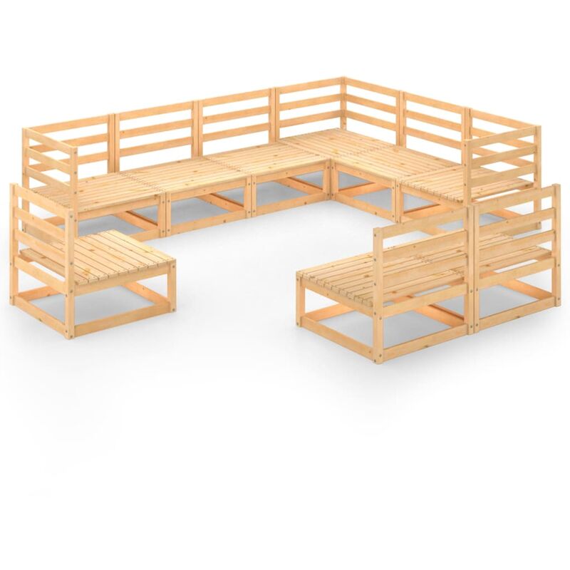 Juego de muebles de jardín 9 pzas y cojines madera pino maciza - Marrón - Youthup
Juego de muebles de jardín 9 pzas y cojines madera pino maciza - Marrón - Youthup
