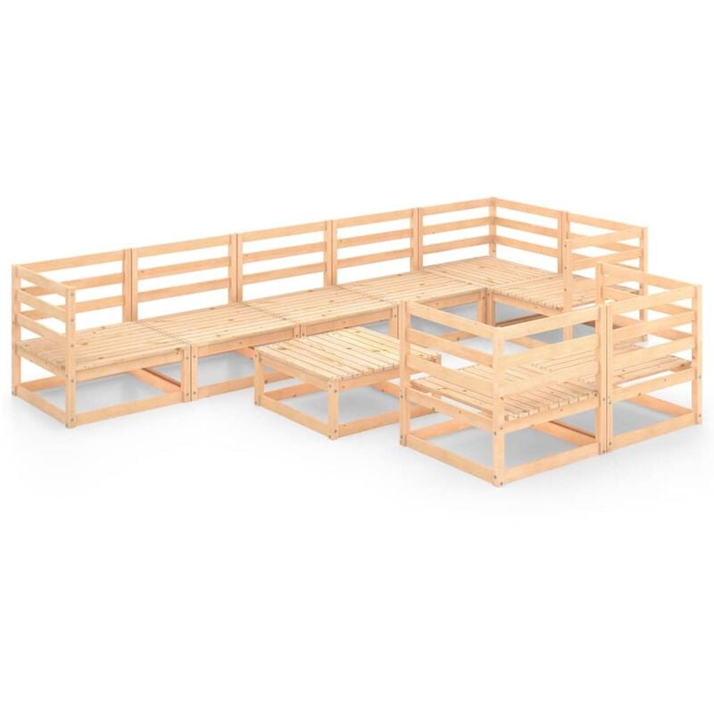 Juego de muebles de jardín 9 pzas y cojines madera pino maciza - Marrón - Youthup
Juego de muebles de jardín 9 pzas y cojines madera pino maciza - Marrón - Youthup