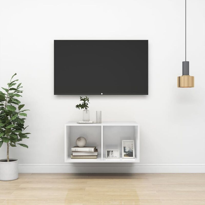 Mueble de pared para TV aglomerado blanco brillo 37x37x72 cm - Blanco - Youthup
Mueble de pared para TV aglomerado blanco brillo 37x37x72 cm - Blanco - Youthup