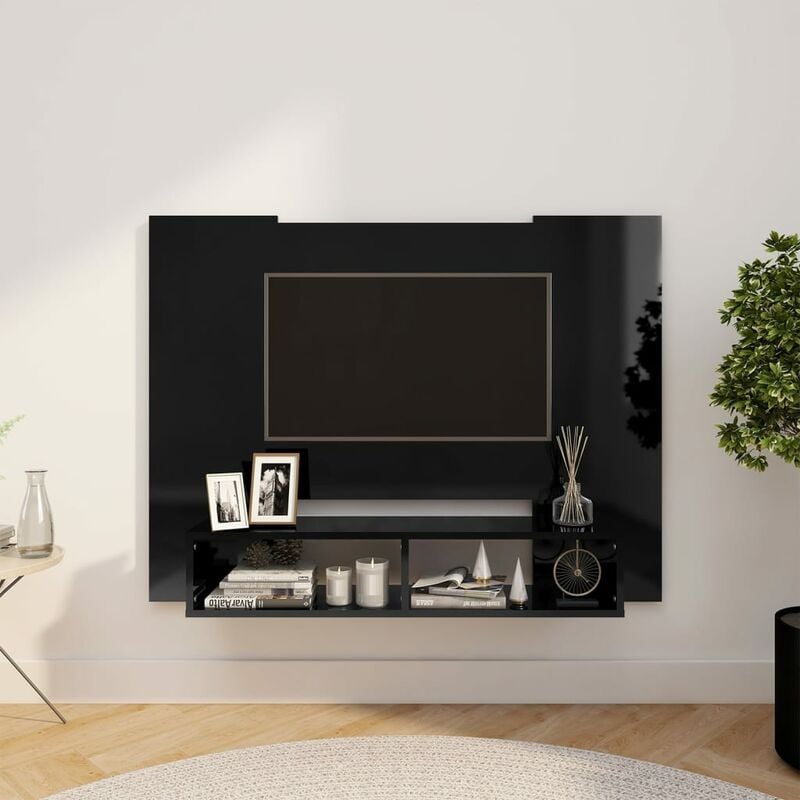 Mueble de TV de pared aglomerado negro brillante 120x23,5x90 cm - Negro - Youthup
Mueble de TV de pared aglomerado negro brillante 120x23,5x90 cm - Negro - Youthup