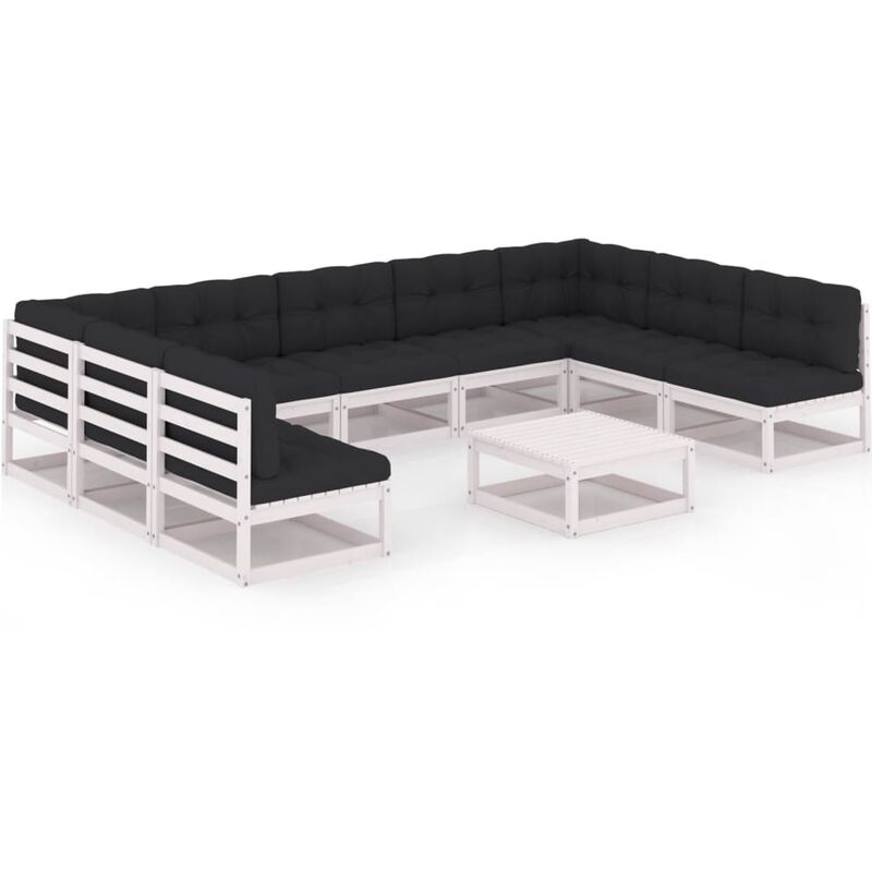 Muebles de jardín 10 pzas y cojines blanco madera maciza pino - Blanco - Youthup
Muebles de jardín 10 pzas y cojines blanco madera maciza pino - Blanco - Youthup