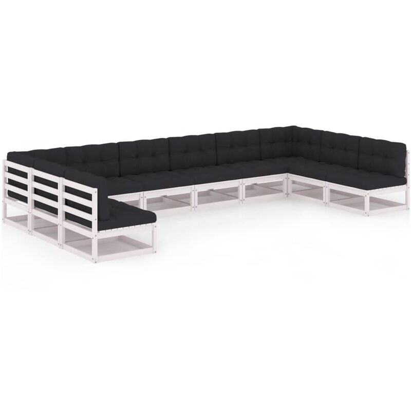 Muebles de jardín 10 pzas y cojines blanco madera maciza pino - Blanco - Youthup
Muebles de jardín 10 pzas y cojines blanco madera maciza pino - Blanco - Youthup