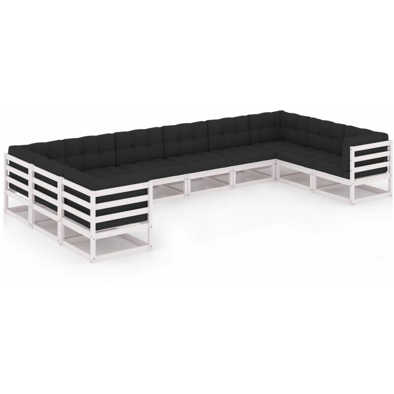 Muebles de jardín 10 pzas y cojines blanco madera maciza pino - Blanco - Youthup
Muebles de jardín 10 pzas y cojines blanco madera maciza pino - Blanco - Youthup