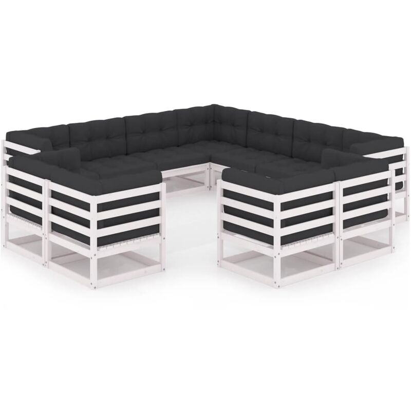 Muebles de jardín 11 pzas y cojines blanco madera maciza pino - Blanco - Youthup
Muebles de jardín 11 pzas y cojines blanco madera maciza pino - Blanco - Youthup