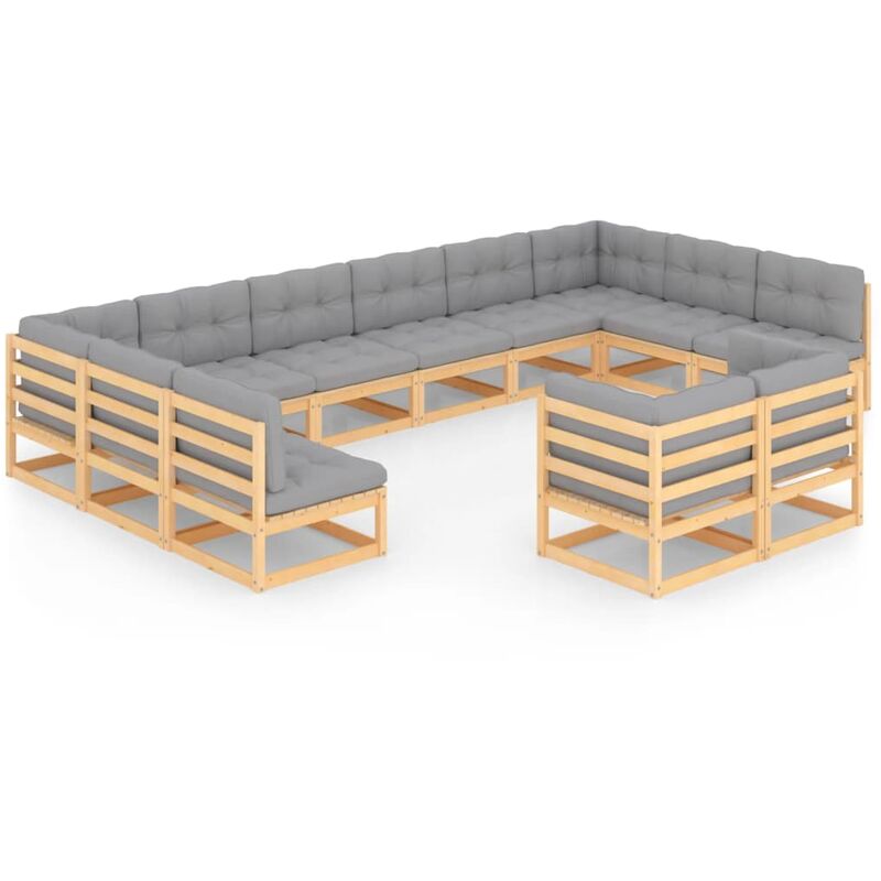 Muebles de jardín 12 pzas con cojines de madera de pino maciza - Marrón - Youthup
Muebles de jardín 12 pzas con cojines de madera de pino maciza - Marrón - Youthup