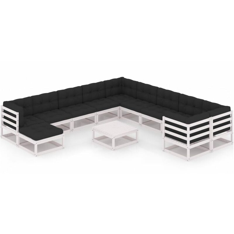 Muebles de jardín 12 pzas y cojines blanco madera maciza pino - Blanco - Youthup
Muebles de jardín 12 pzas y cojines blanco madera maciza pino - Blanco - Youthup