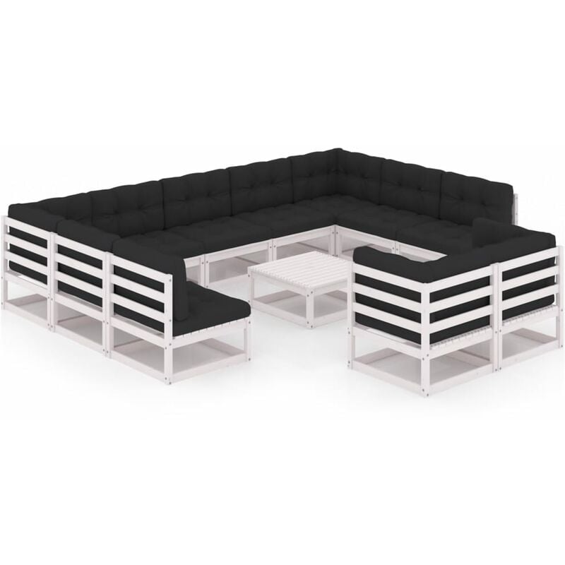 Muebles de jardín 12 pzas y cojines blanco madera maciza pino - Blanco - Youthup
Muebles de jardín 12 pzas y cojines blanco madera maciza pino - Blanco - Youthup
