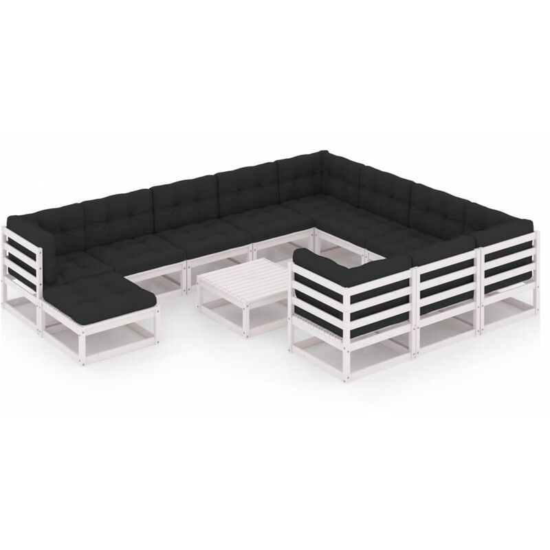 Muebles de jardín 12 pzas y cojines blanco madera maciza pino - Blanco - Youthup
Muebles de jardín 12 pzas y cojines blanco madera maciza pino - Blanco - Youthup